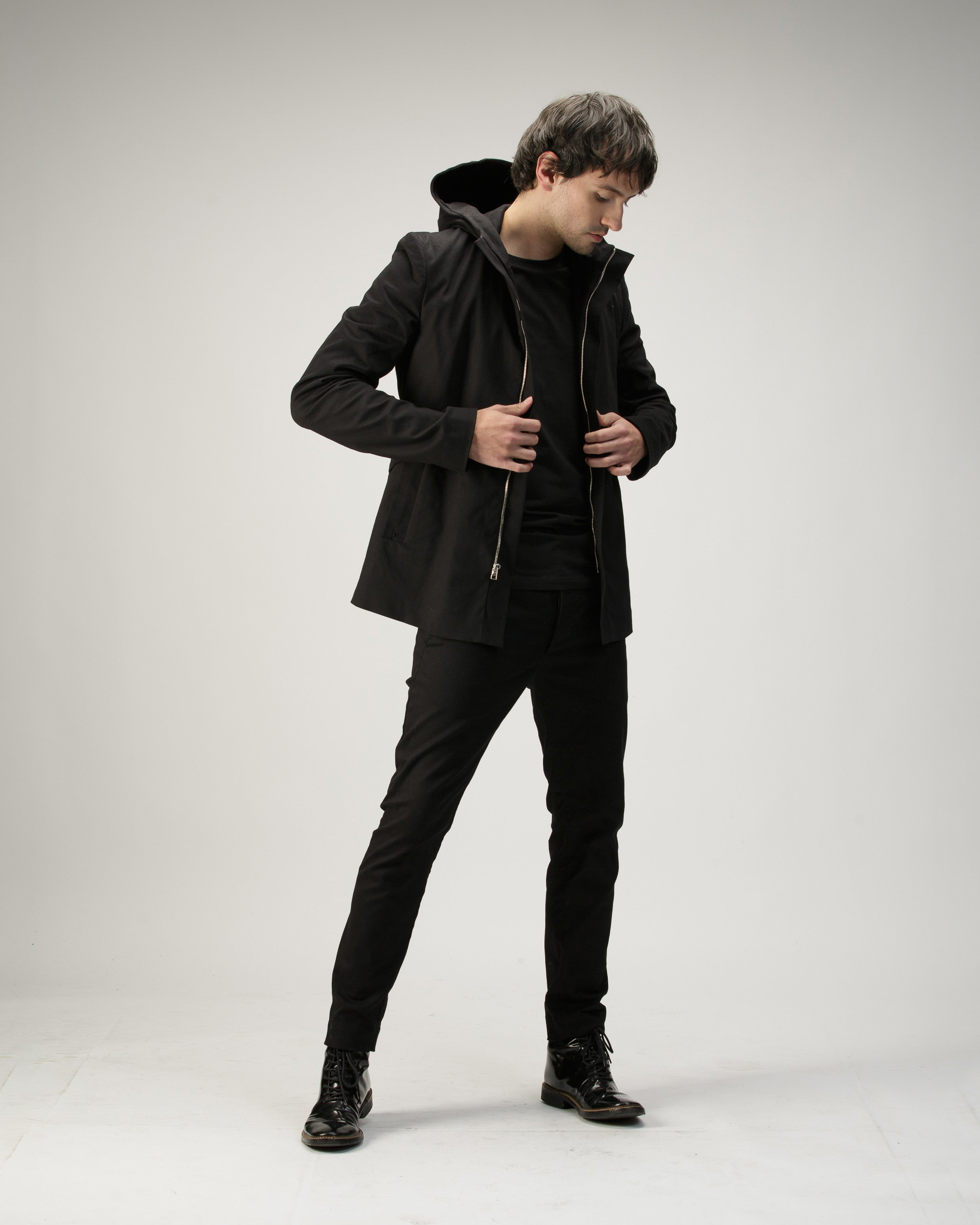 DIAPHRAGM HOODED JACKET IN COTTON