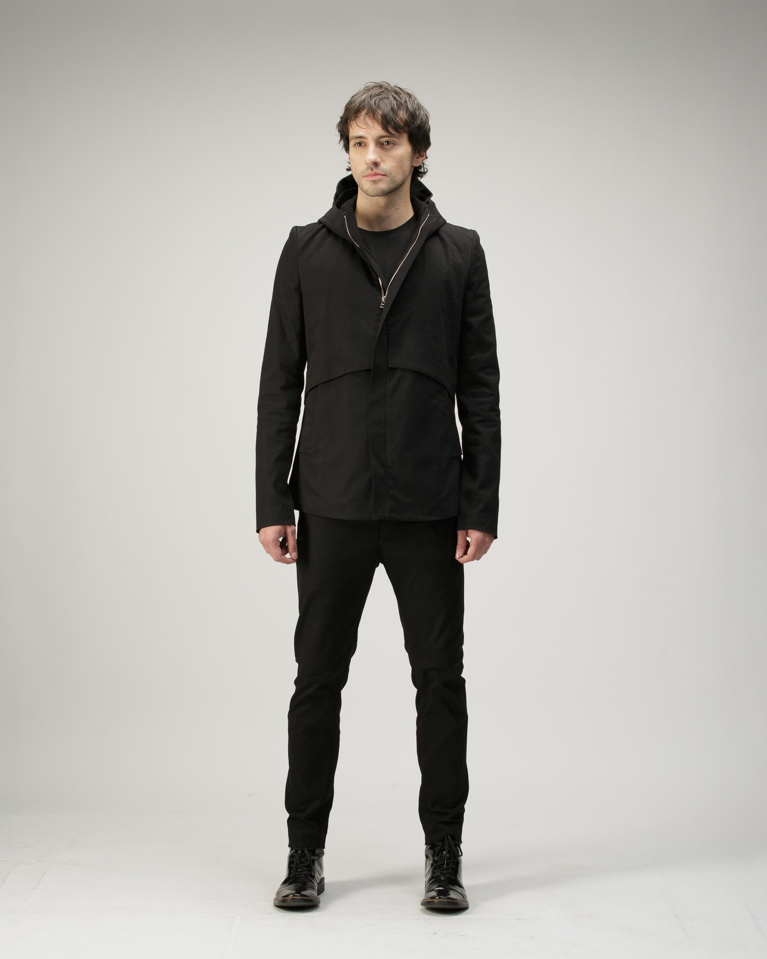 DIAPHRAGM HOODED JACKET IN COTTON